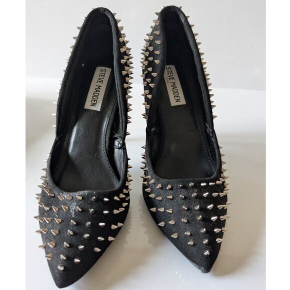 STEVE MADDEN Vala Testy Spiked Studded Pointed Stiletto Heel Pumps Women's 5.5M - Picture 5 of 12